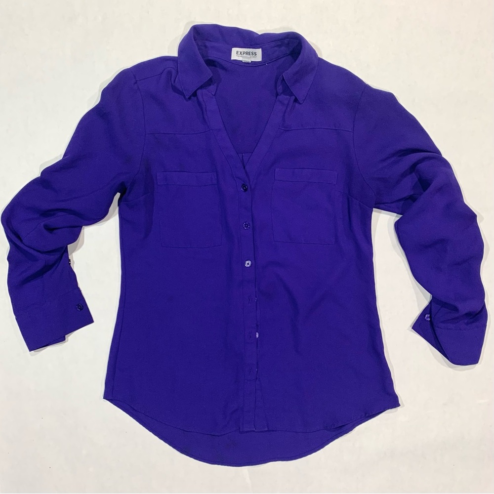 Express Vibrant Purple Collared Shirt